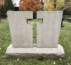 Light Grey Granite Cross Monument